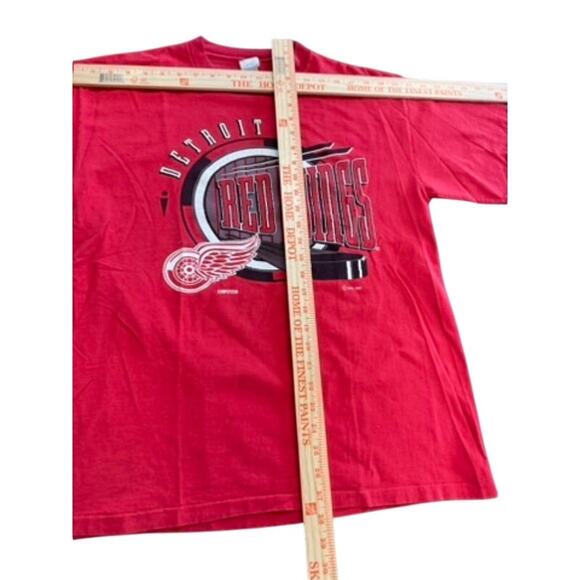 "COMPETITOR" Detroit Red Wings VNT 1993 SZ L Y2K Playoffs Hockey Graphic Stanley - Picture 7 of 10